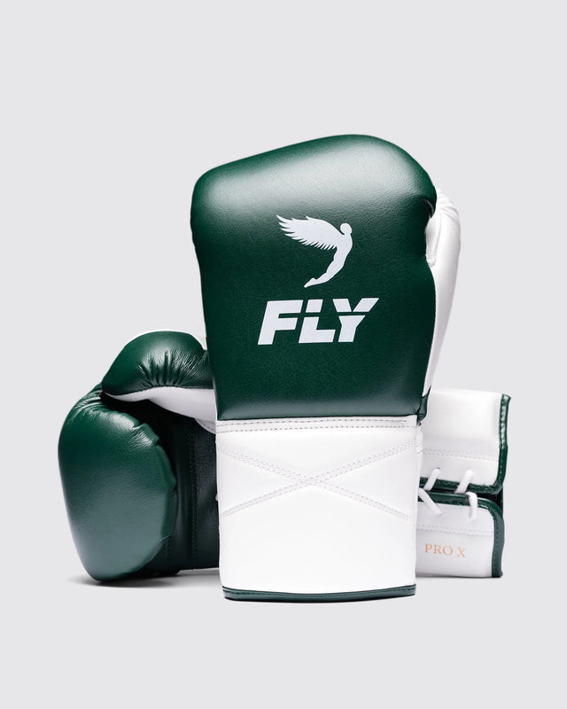 Fly Boxing Gloves Superlace Pro X 2 - Dark Green/White