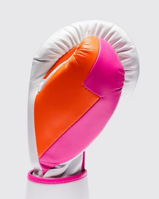 Fly Boxing Gloves Superloop Pro X 2 - White/Pink/Orange