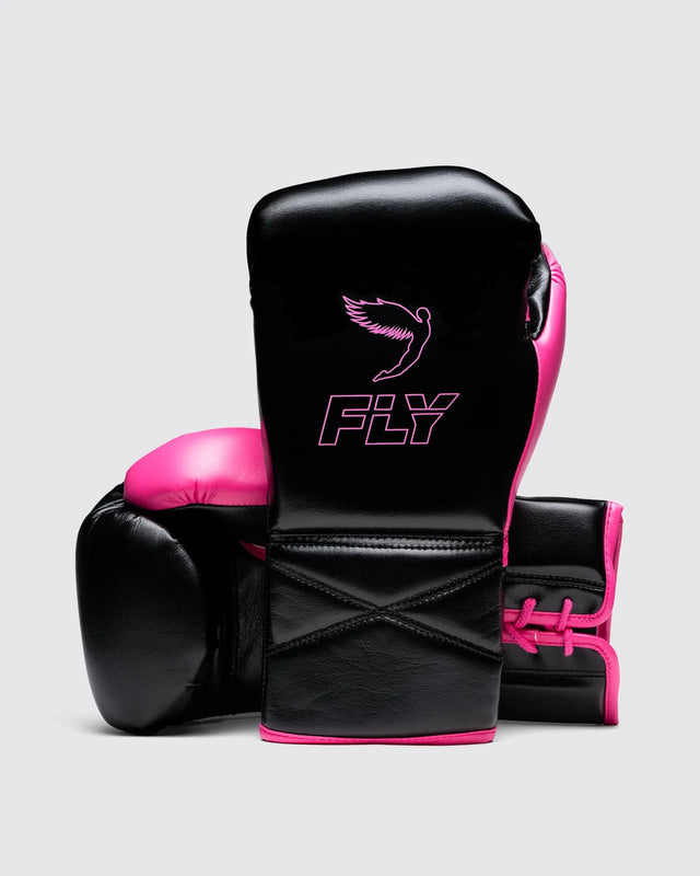 Fly Boxing Gloves Superlace Pro X 2 - Black/Pink