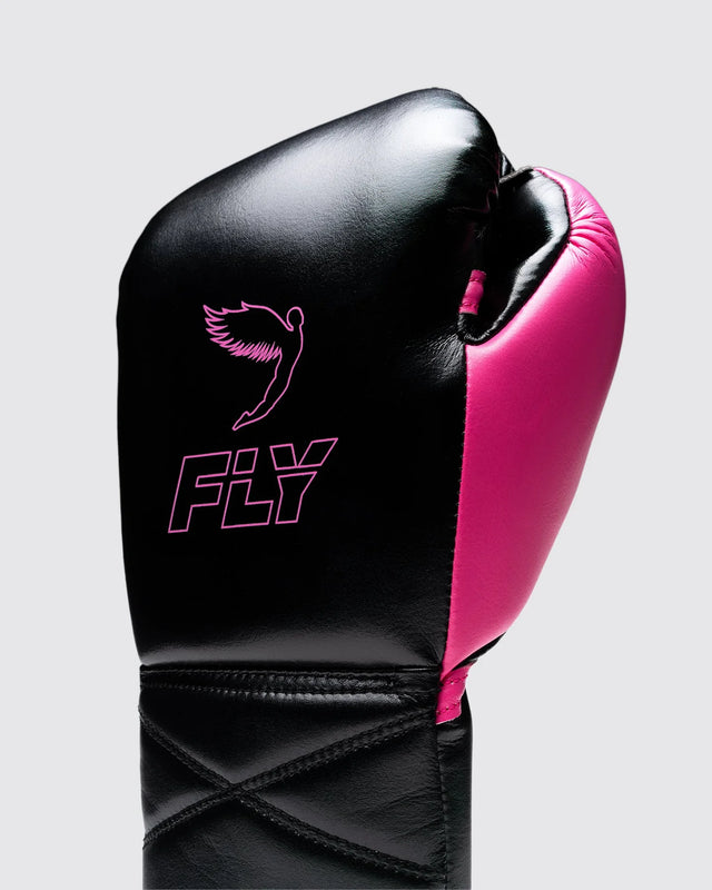 Fly Boxing Gloves Superlace Pro X 2 - Black/Pink