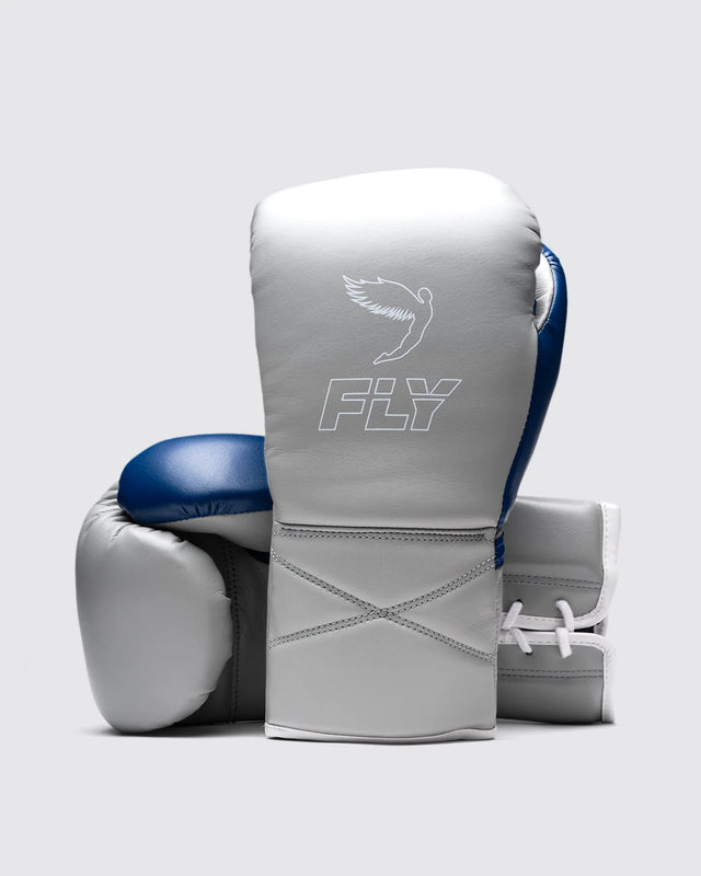 Fly Boxing Gloves Superlace Pro X 2 - Grey/Dark Blue