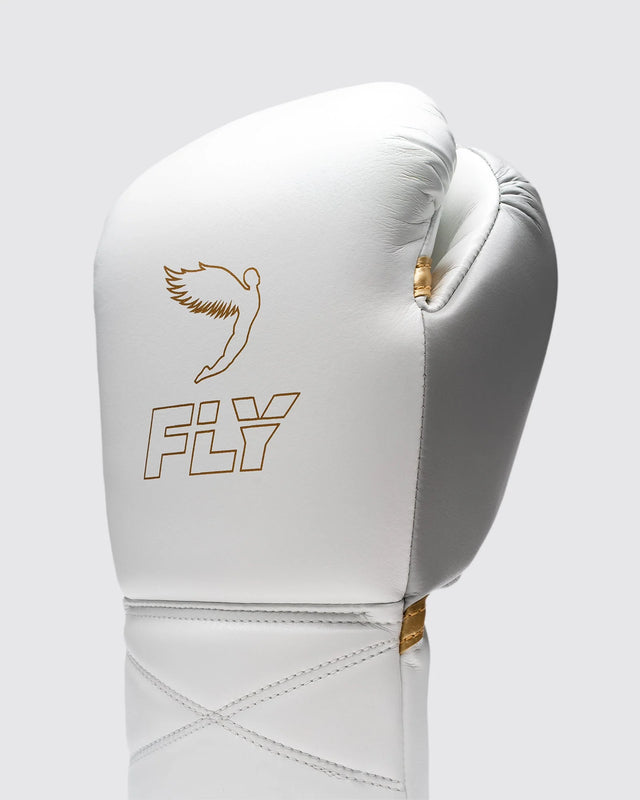 Fly Boxing Gloves Superlace Pro X 2 - White/Grey/Gold