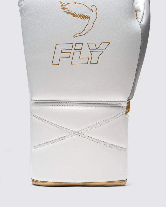 Fly Boxing Gloves Superlace Pro X 2 - White/Grey/Gold