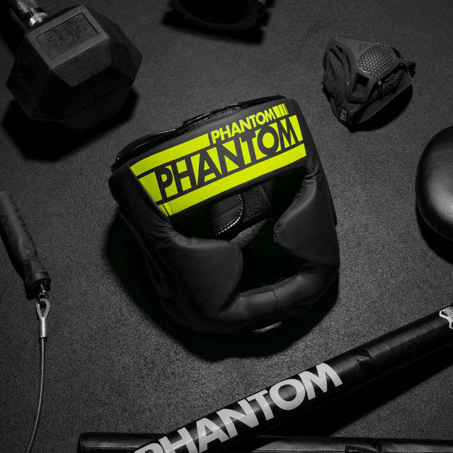 Kask bokserski Phantom Athletics Apex Full Face – Czarny/Neon