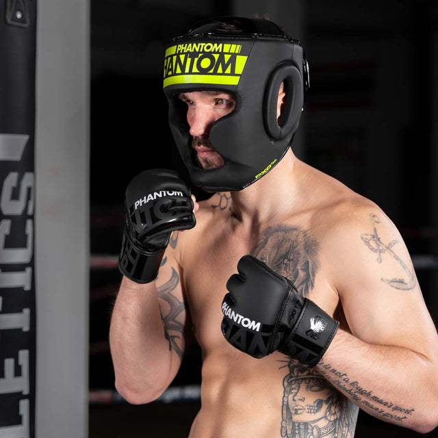 Kask bokserski Phantom Athletics Apex Full Face – Czarny/Neon