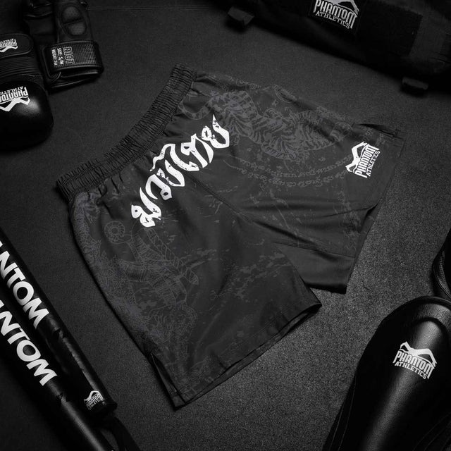Spodenki Muay Thai Phantom Athletics EVO – Czarne/Szare