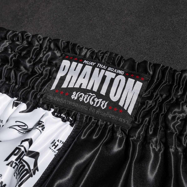 Spodenki Muay Thai Phantom Athletics Legend – Czarne/Białe