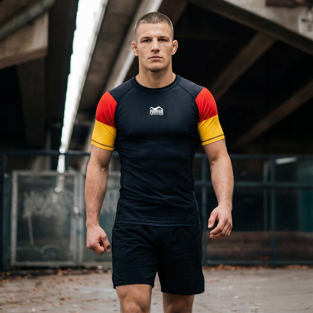 Phantom Athletics Rashguard Germany Short Sleeves – Black/Red/Gold