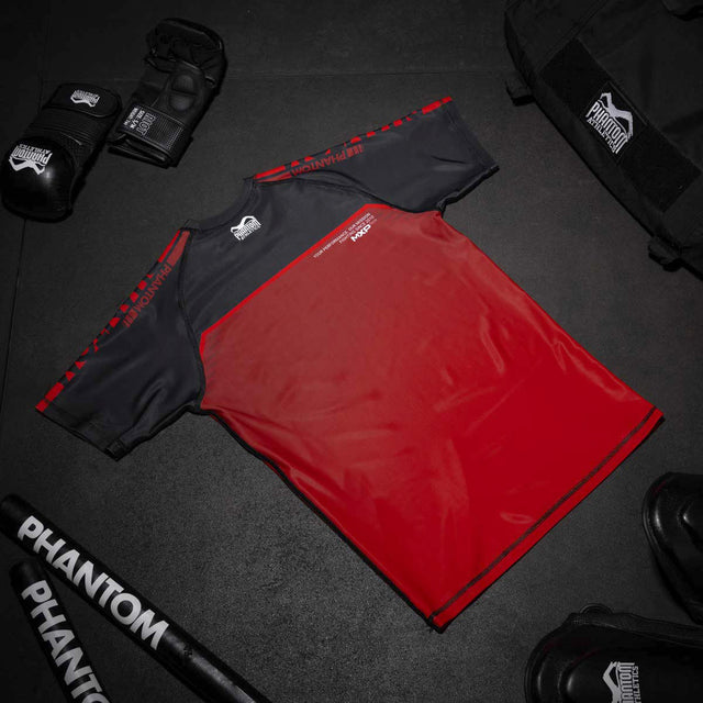 Phantom Athletics Rashguard EVO Apex Korte Mouwen - Rood