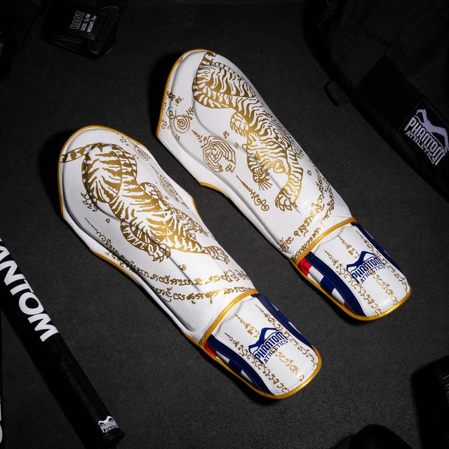 Phantom Athletics Scheenbeschermers Muay Thai - Wit/Goud