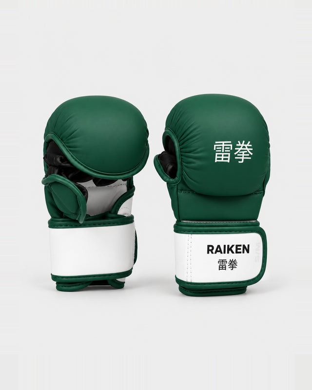 Luvas de sparring MMA Raiken KAZE – Verde/Branco