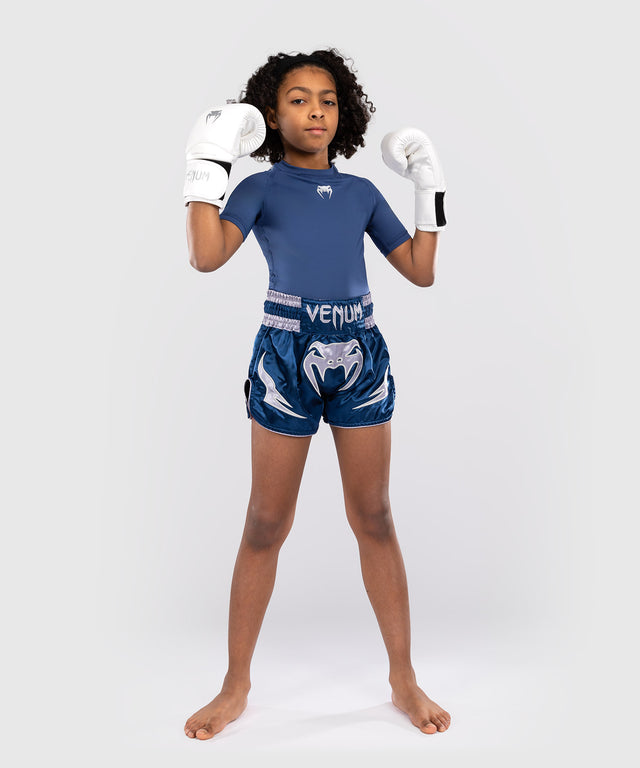 Spodenki Muay Thai Venum Inferno – Niebieskie Dziecięce