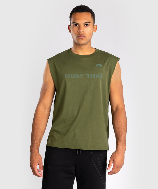 Venum Mouwloos T-Shirt Muay Thai - Legergroen