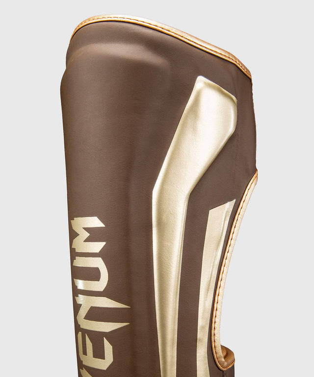Venum Elite Shinguards - Dark Brown