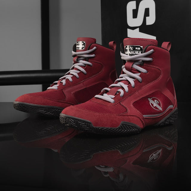 Hayabusa Boksschoenen Pro - Bordeaux Rood/Grijs