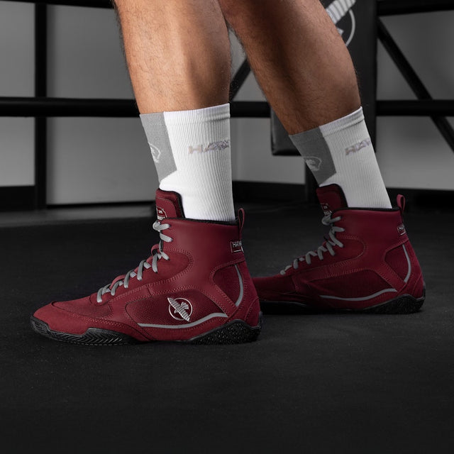 Hayabusa Boksschoenen Pro - Bordeaux Rood/Grijs
