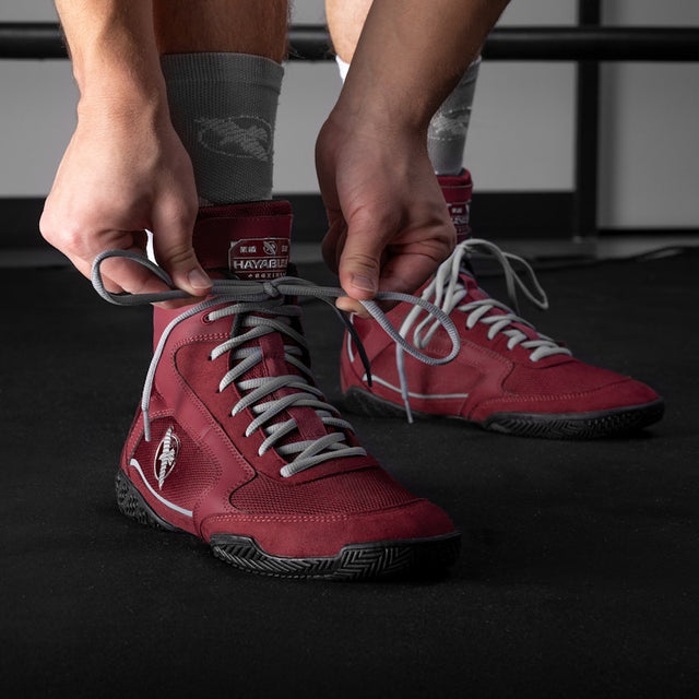Hayabusa Boksschoenen Pro - Bordeaux Rood/Grijs