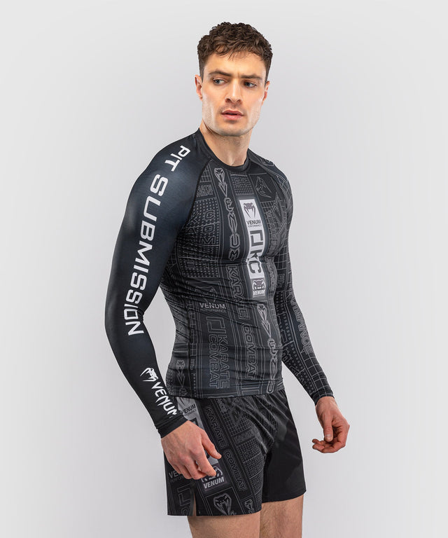 Venum Rashguard Karate Combat Długie Rękawy – Czarny/Szary