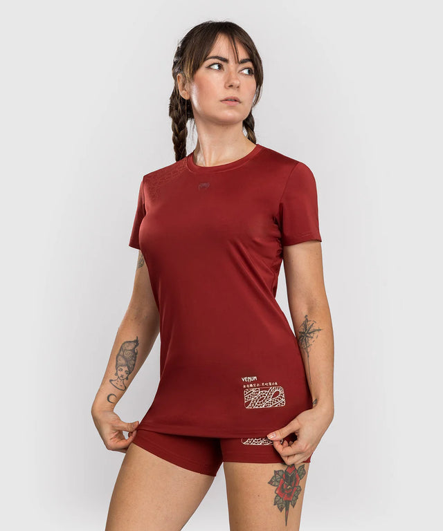 Koszulka Venum Serpenti Dry Tech Damska – Burgundowa