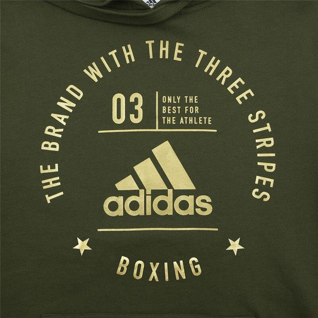 Bluza z kapturem Adidas Community Boxing – Zielona/Złota