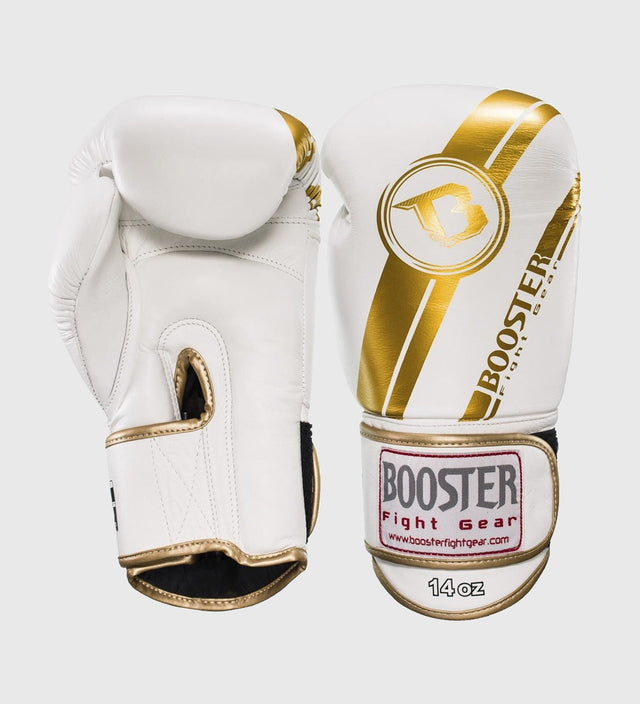 Booster (Kick)Bokshandschoenen V3 - Wit/Goud - (Kick)Bokshandschoenen