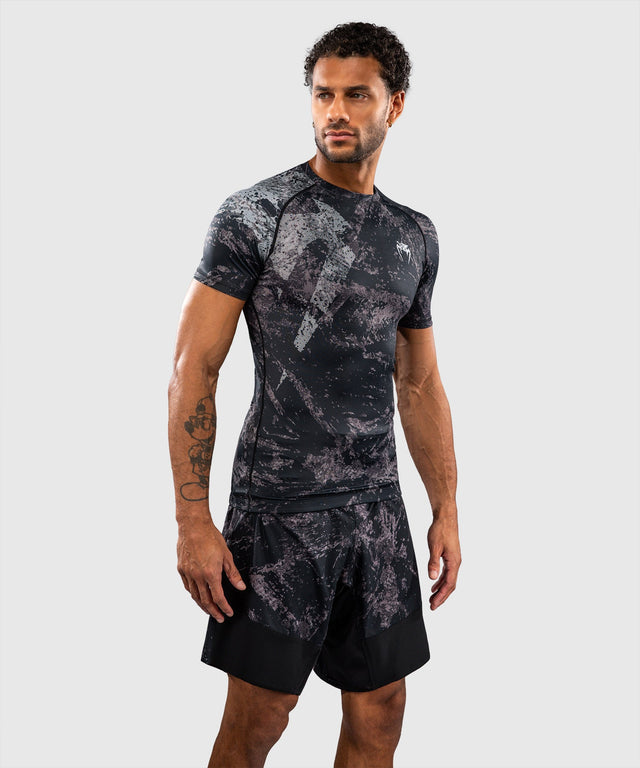 Rashguard Venum Rage & Workout Krótki Rękaw – Czarny/Szary