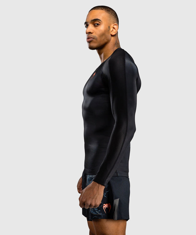 Venum Rashguard Thunder Dragon Long Sleeves – Black/Grey/Copper