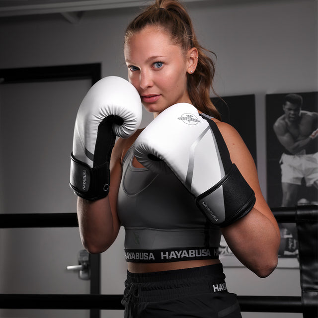 Hayabusa Boxing Gloves E1 - White/Black/Silver