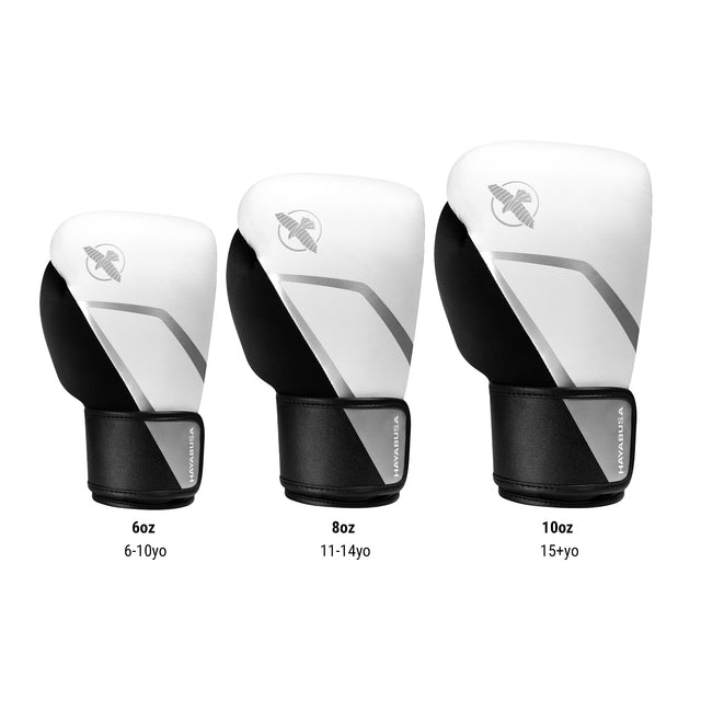 Hayabusa Boxing gloves E1 Kids – White/Black/Silver