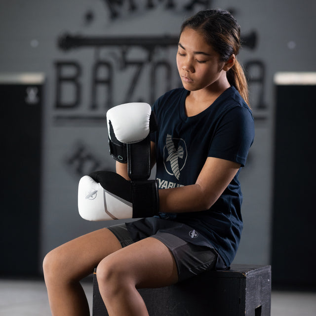 Hayabusa Boxing gloves E1 Kids – White/Black/Silver
