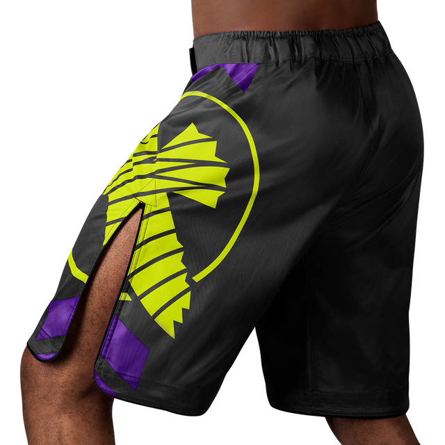 Hayabusa MMA Shorts Icon Lang - Zwart/Neon