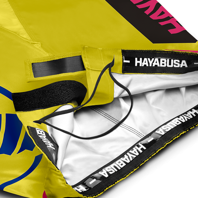 Hayabusa MMA Shorts Icon Lang - Geel/Blauw/Roze