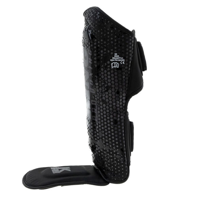 King Pro Boxing Shin guards Hexagon Kids – Black/Black