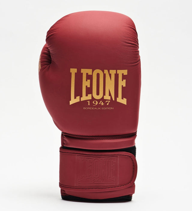 Rękawice bokserskie Leone GN059X – Bordeaux/Złoto