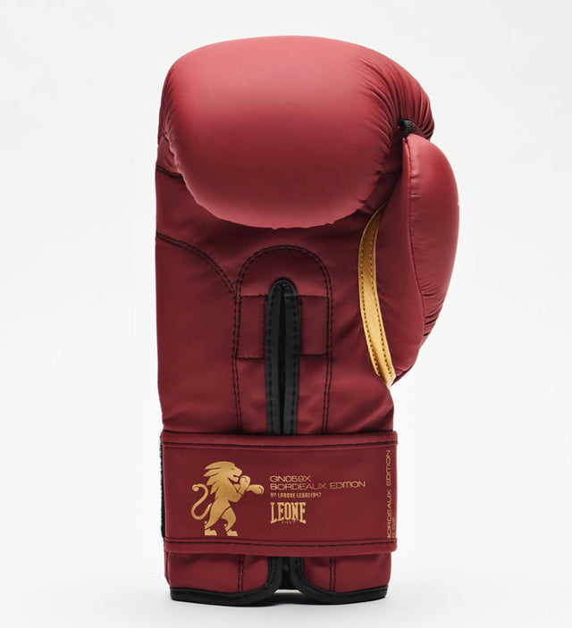 Rękawice bokserskie Leone GN059X – Bordeaux/Złoto