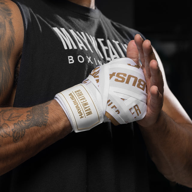Hayabusa x Mayweather Bandages Deluxe - Wit/Goud