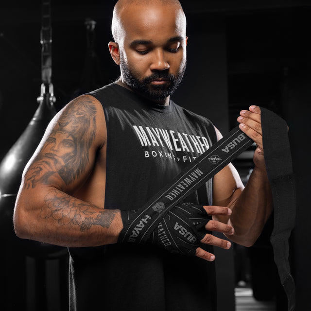 Bandaże bokserskie Hayabusa x Mayweather Stretch – Czarne/Szare