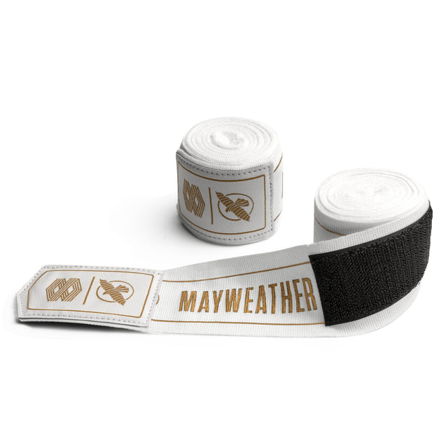 Hayabusa x Mayweather Hand Wraps Stretch – White/Gold