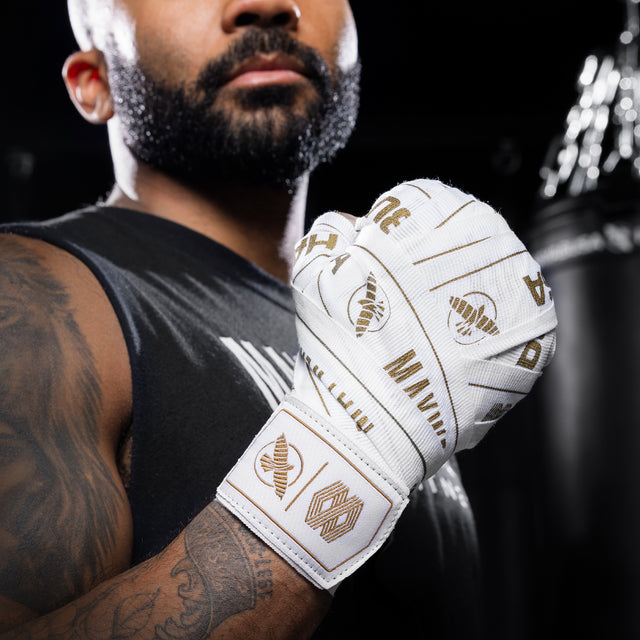 Hayabusa x Mayweather Hand Wraps Stretch – White/Gold