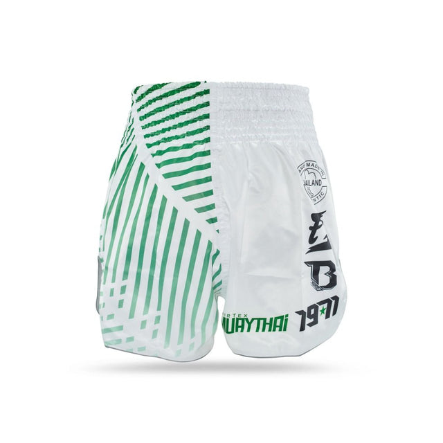 Spodenki Muay Thai Fairtex FXB Racer – Biały/Zielony