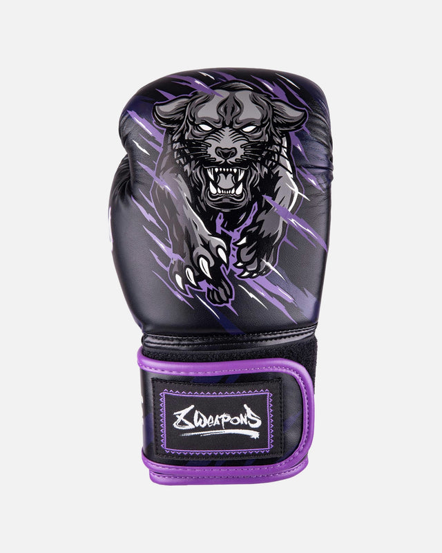 8 WEAPONS Bokshandschoenen Beastial Panther Kinderen - Zwart/Paars