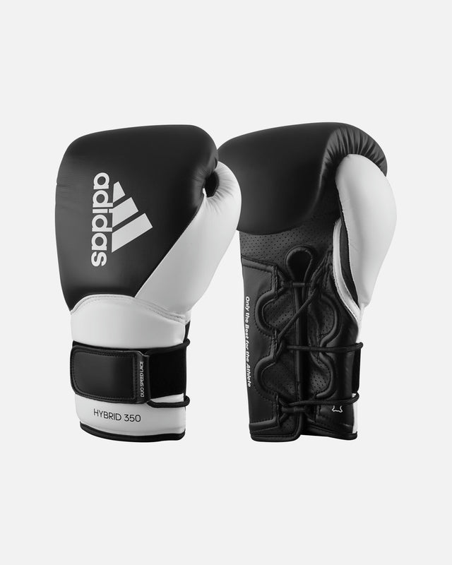 Adidas Hybrid 350 Duo Lace Boxing Gloves – Black/White