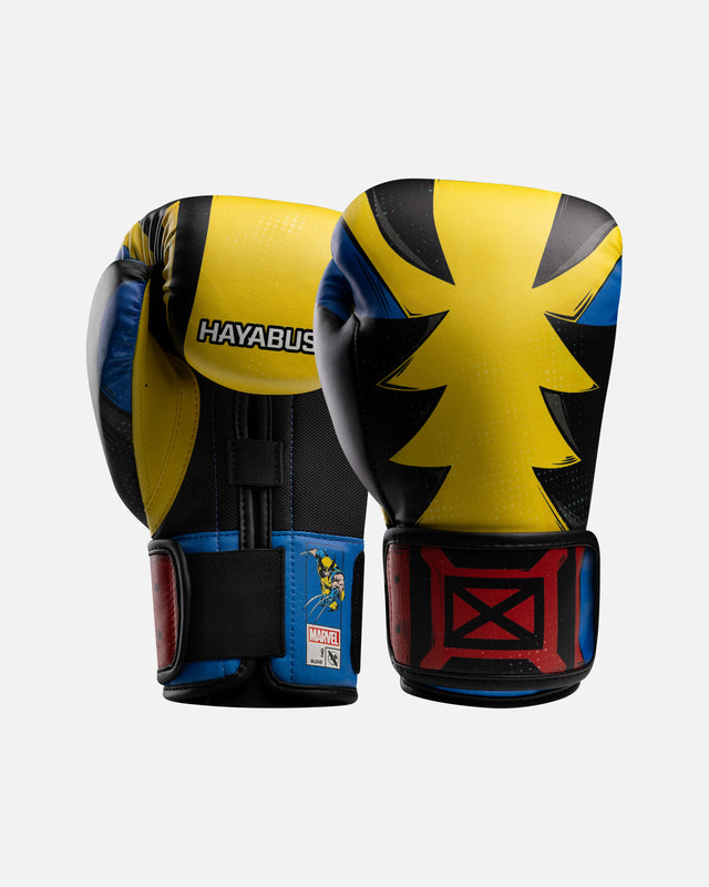 Rękawice bokserskie Hayabusa Marvel Classic Wolverine – Żółte/Czarne/Niebieskie