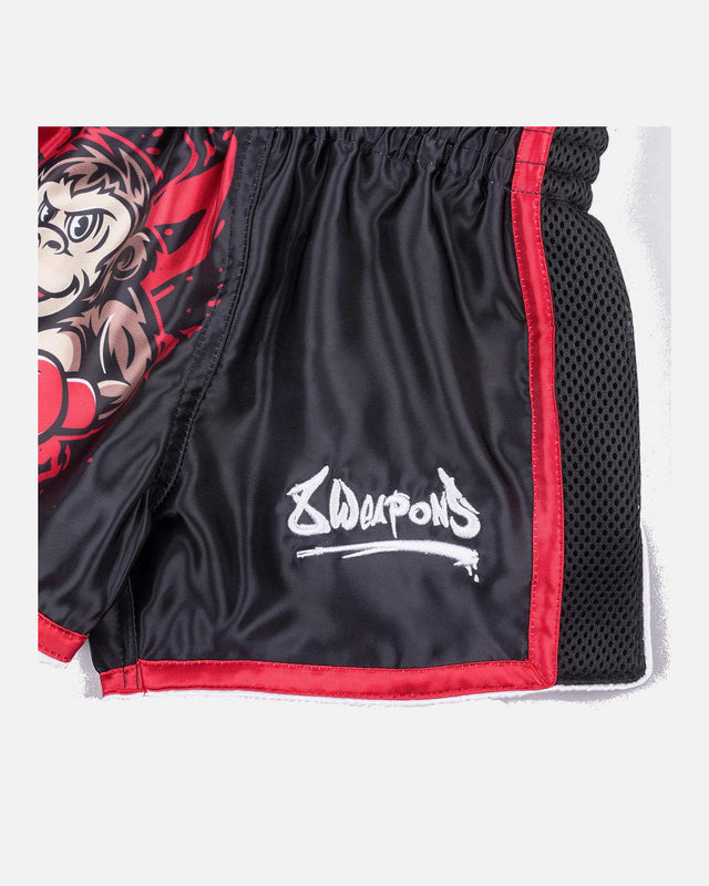 Spodenki Muay Thai 8 WEAPONS Joe – Czarne/Czerwone