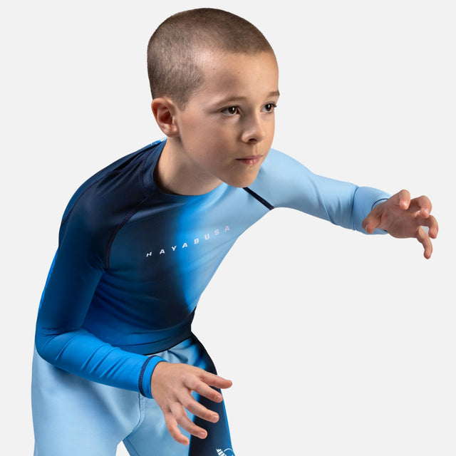 Hayabusa Rashguard Apex Nova Lange Mouwen Kinderen - Blauw