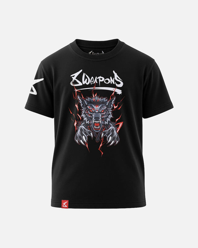 8 WEAPONS T-shirt Beastial Wolf – Black/Red