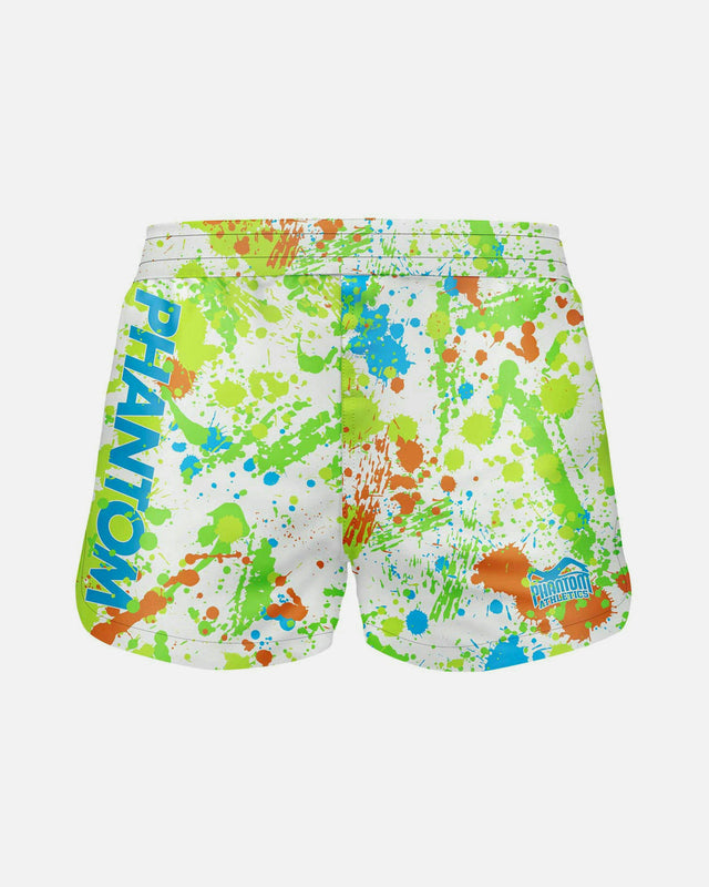 Phantom Athletics MMA Shorts Fusion Splatter - Wit/Neon