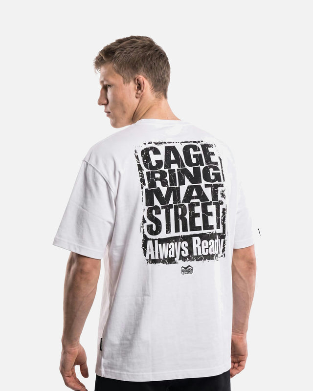 Phantom Athletics T-Shirt Cage Ring Mat Street - Wit