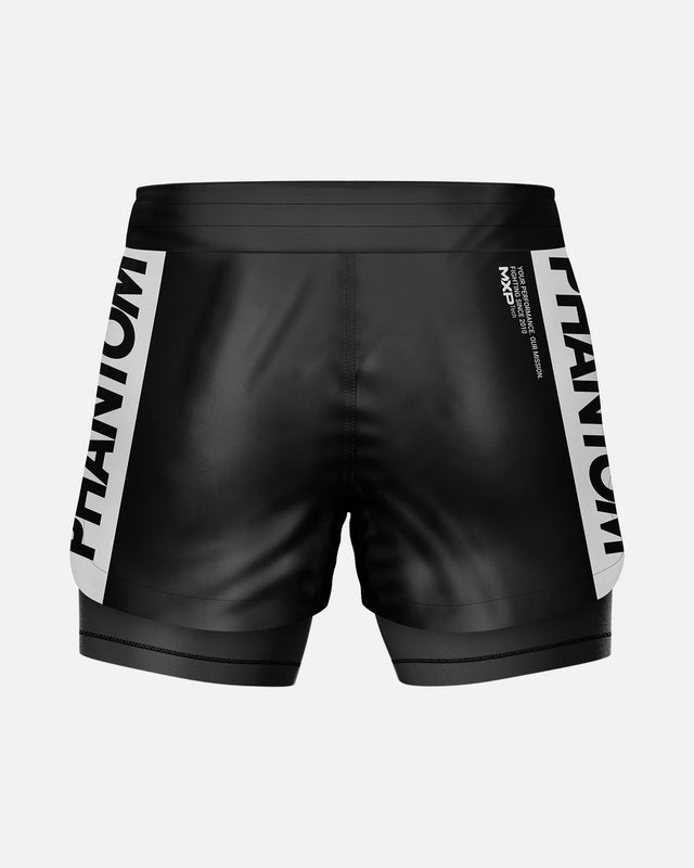 Pantaloncini a compressione Phantom Athletics Fusion 2in1 Apex – Nero