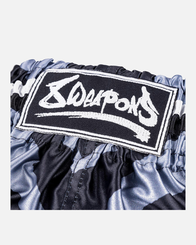8 WEAPONS Muay Thai Shorts 8 Ways Yant – Black/Silver
